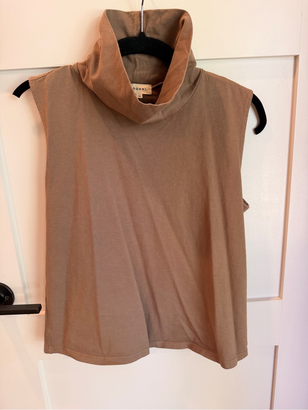 DONNI. Jersey Sleeveless Turtleneck Top
